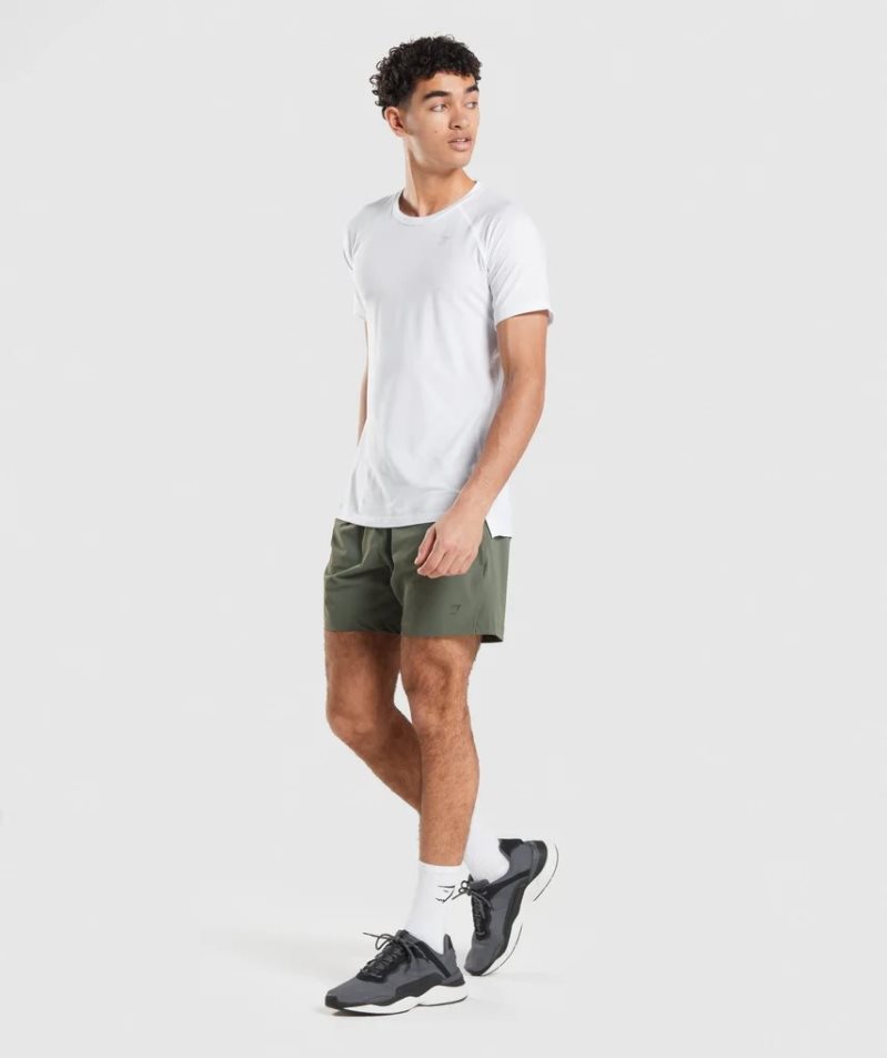 Men's Gymshark Studio Shorts Olive | CA 3D765A